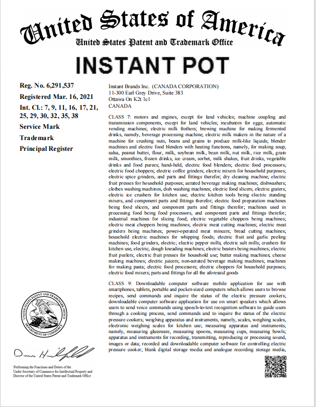 2025-cv-01895，21个店被TRO！INSTANT POT电饭煲商标维权！