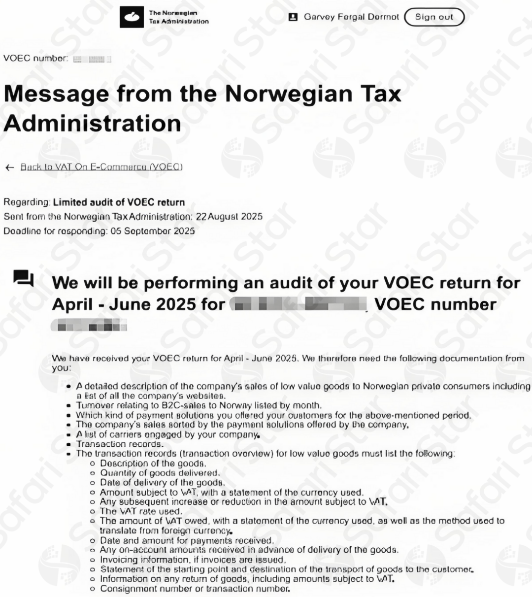 挪威VOEC审计应对实录：如何精准回应税局质疑，避免巨额补税与风险？