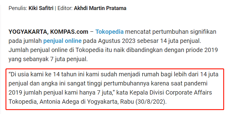 Tokopedia直播带货效果显著，卖家销量飙升60多倍