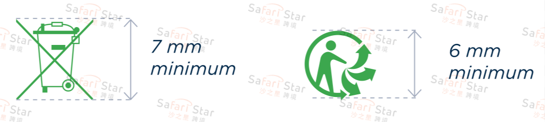 Amy聊跨境:法国WEEE和电池法Triman标志(三):Triman标志印在产品包装上的颜色及字体标准