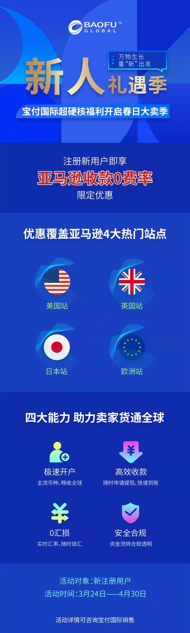 亚马逊收款0费率！宝付国际为卖家送上超硬核福利