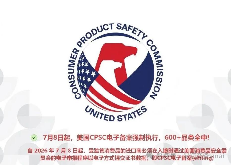 新规!CPSC eFiling电子申报7月实施，出口美国必备