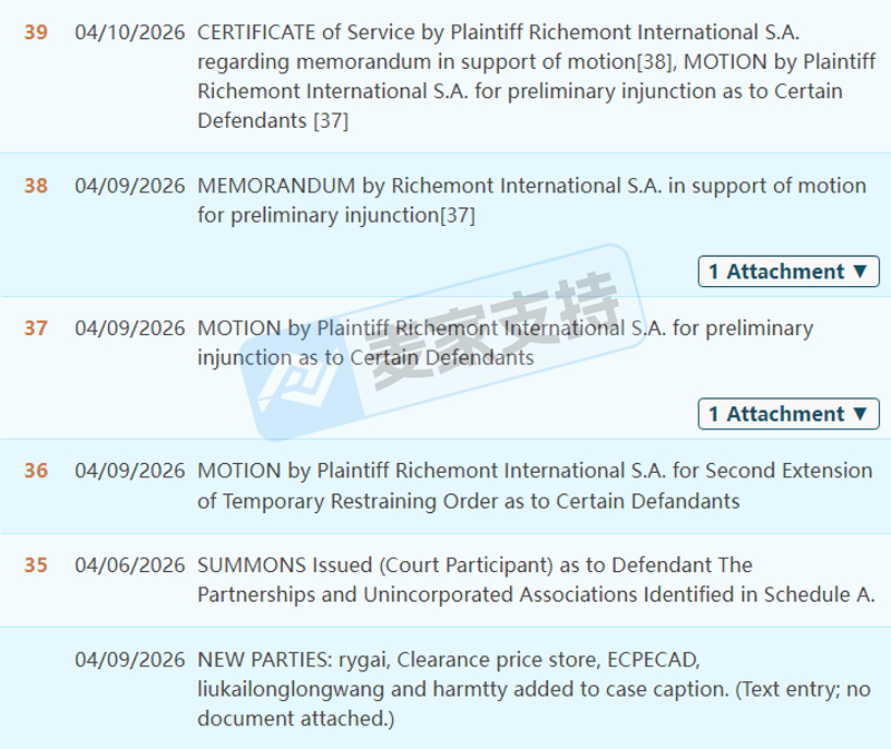 25-cv-02336，历时一年，卡地亚TRO冻结的风还是吹到了170名被告头上！