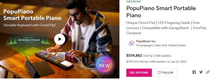 品牌案例 | 智能电子乐器热销海外，产品众筹30天近400万！