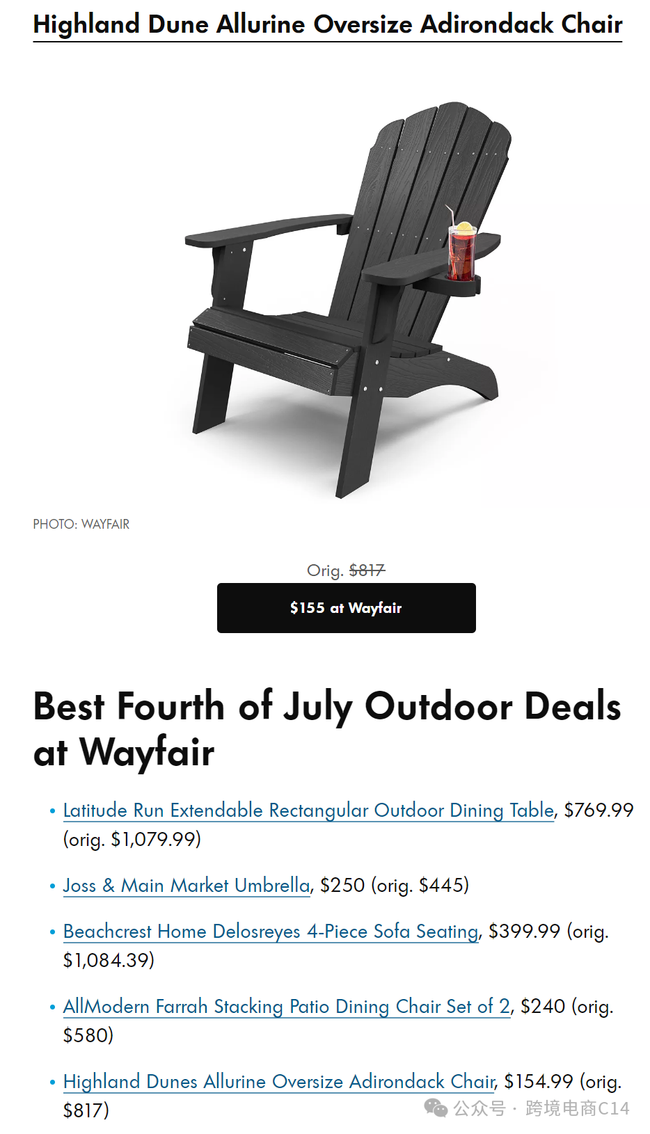 美国国庆大促，Wayfair引流重点在哪些类目？