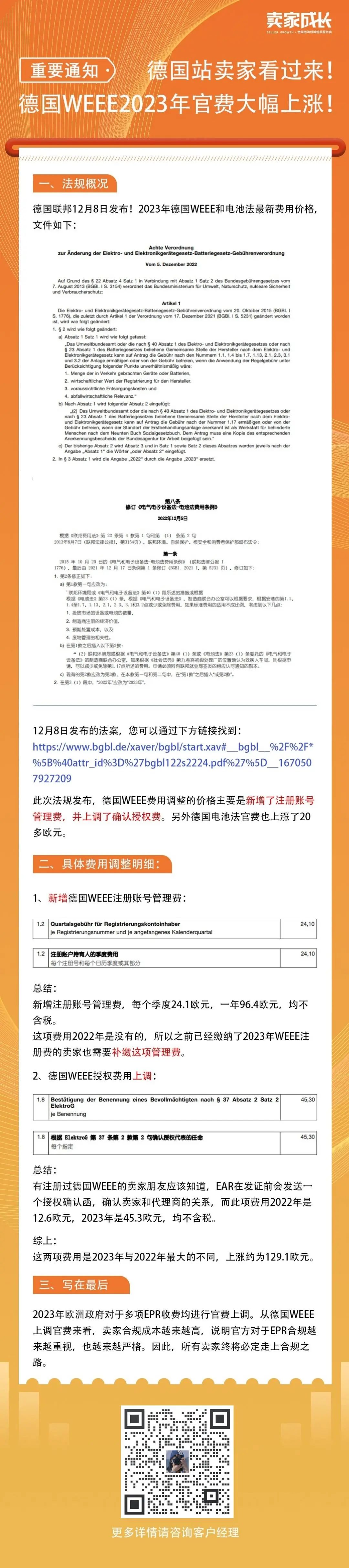 最后15天!德国WEEE官费上涨!超时将被注销!