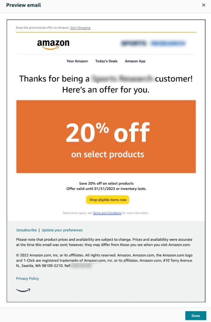 泰裤辣！亚马逊终于能直接给粉丝发打折促销邮件啦！