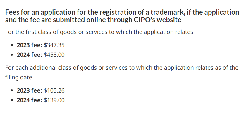 2024年1月加拿大商标注册官费上涨32%，抓住最后一个月，省下一大笔钱！
