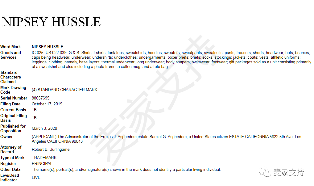 案件号21-cv-6311：NIPSEY HUSSLE被GBC律所代理，处处是侵权大坑，卖家需警惕