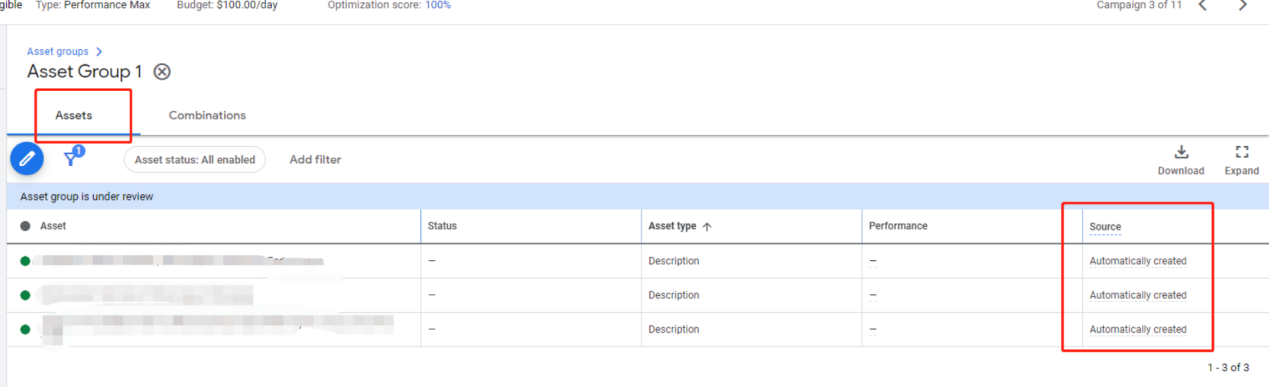 【Google Ads】Pmax纯跑Feed，系统自动创建Asset怎么办？
