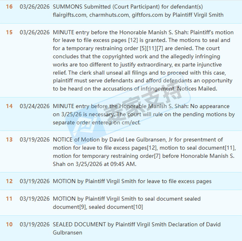 26-cv-02759，Virgil Smith的戒指版权维权受挫：TRO被驳，后续安全几何？
