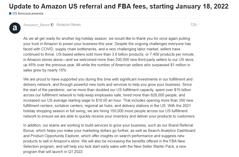 最新：亚马逊宣布FBA配送费上涨，卖家应该如何应对？