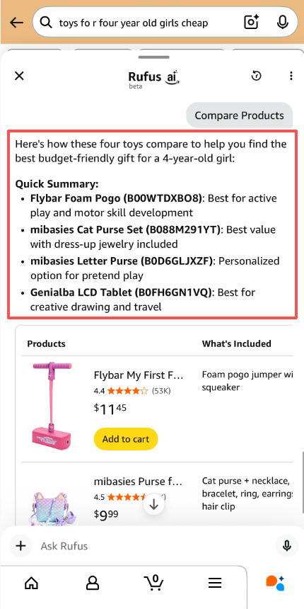 亚马逊搜索页重磅更新：AI“对比功能”上线