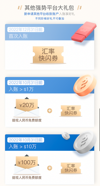 最高￥600万免费额度+汇率优惠双重好礼，新老客旺季大卖好礼！