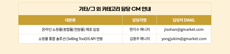 GMARKET 全品类客户经理联系方式