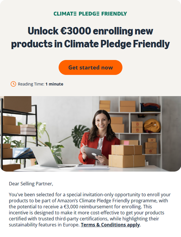 亚马逊气候友好计划CPF:现在加入,赢黑五流量!
