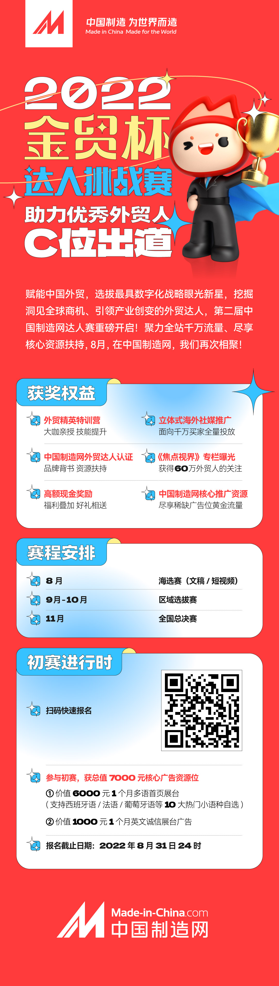 中国制造网第二届“金贸杯”达人挑战赛重磅来袭！