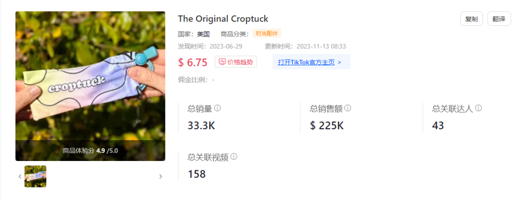 1天卖掉5.2万件！TikTok Shop美国小店(11.6-11.12)榜单来了