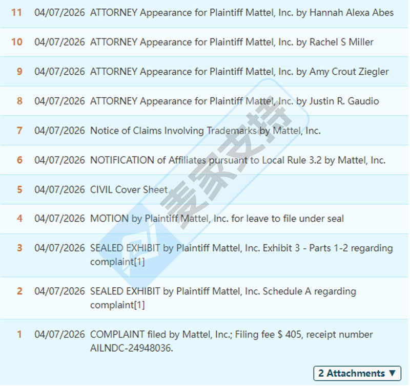 26-cv-03857，紧急！Mattel旗下Monster High维权TRO搞事，跨境卖家小心中招！