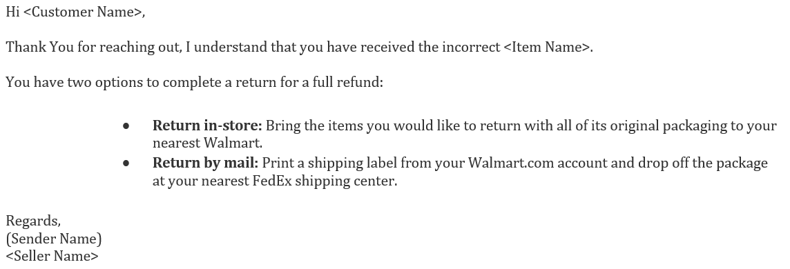 消息中心常見回復模板