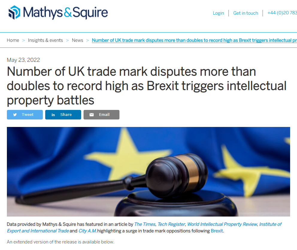 老王视点 | 英国脱欧后商标纠纷激增,申请布局要趁早!