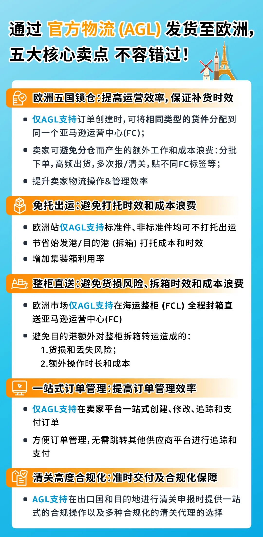 攻克欧洲出海清关难题！请速查官方物流AGL这三项升级！