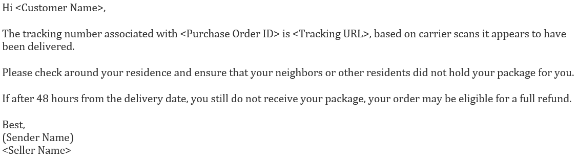 消息中心常見回復模板