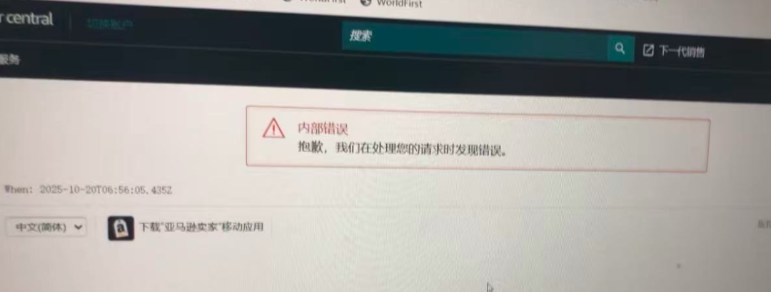 亚马逊系统突然崩了！