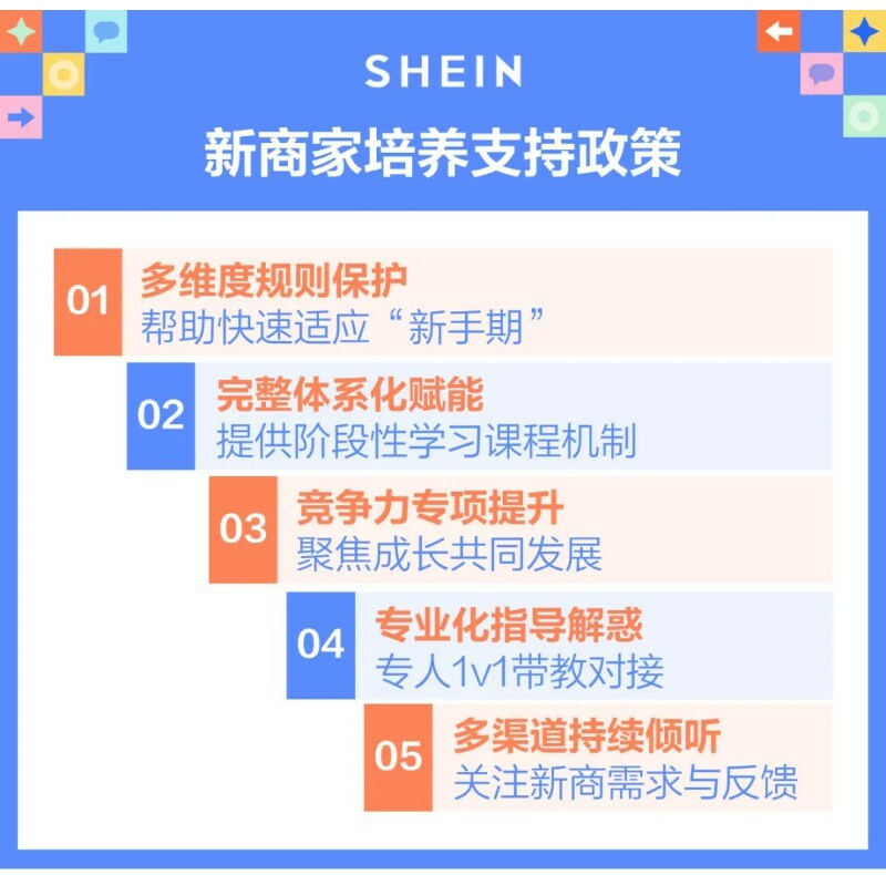SHEIN官方|重磅！新商家专项支持政策发布，全方位培养赋能新商快速成长！  