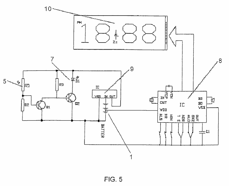 带有智能背光装置的时钟,美国专利侵权预警