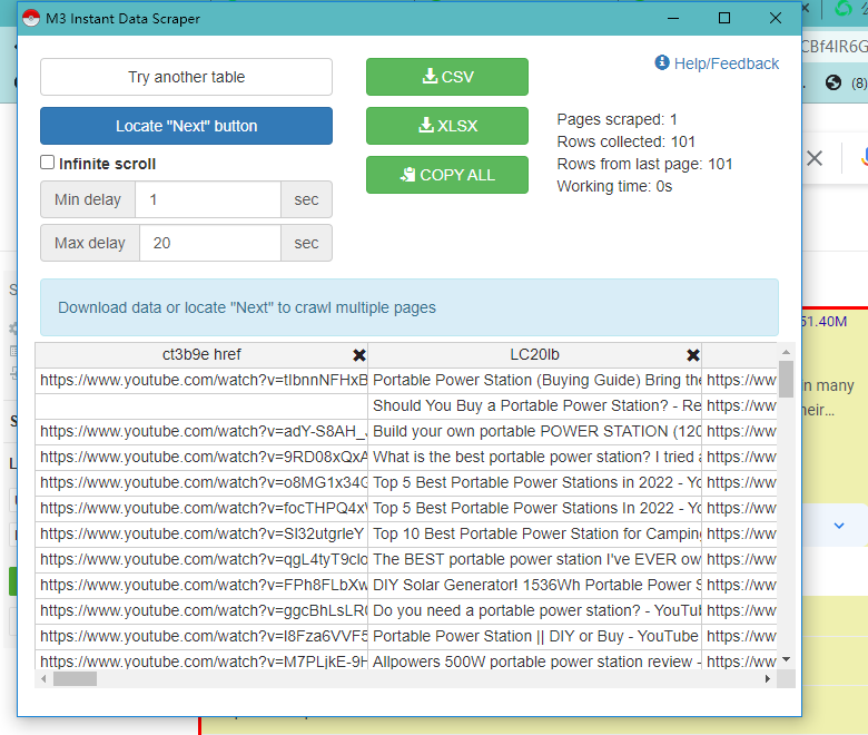 批量导出Youtube/博客/论坛等链接的工具