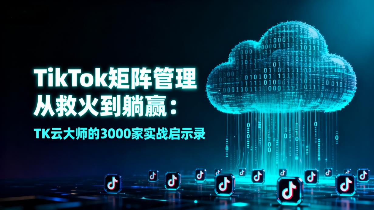 TikTok矩阵管理从救火到躺赢：TK云大师的3000家实战启示录