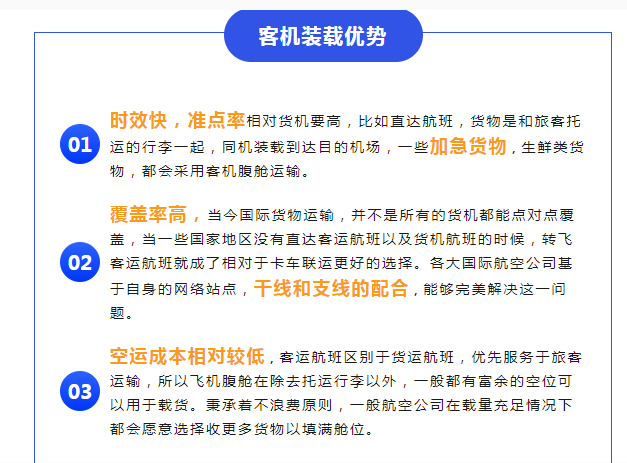 揭秘客机航班运输货物的优势!