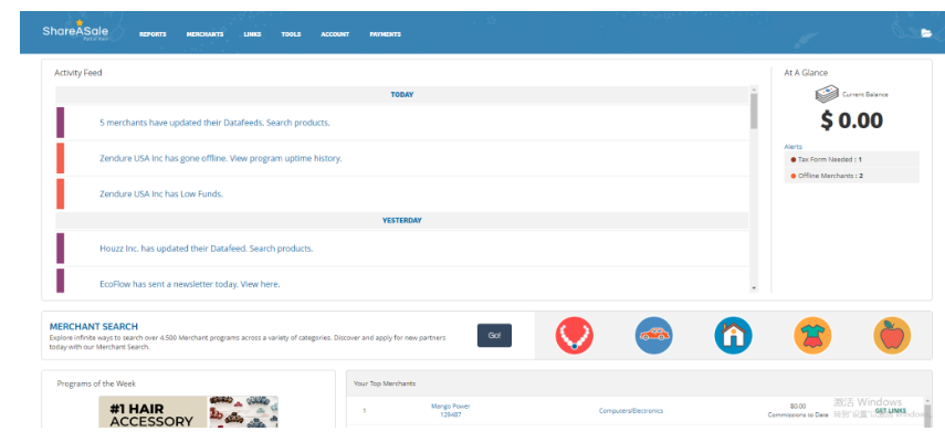 Shareasale联盟客登陆的界面是什么样子--联盟营销（Affiliate marketing）