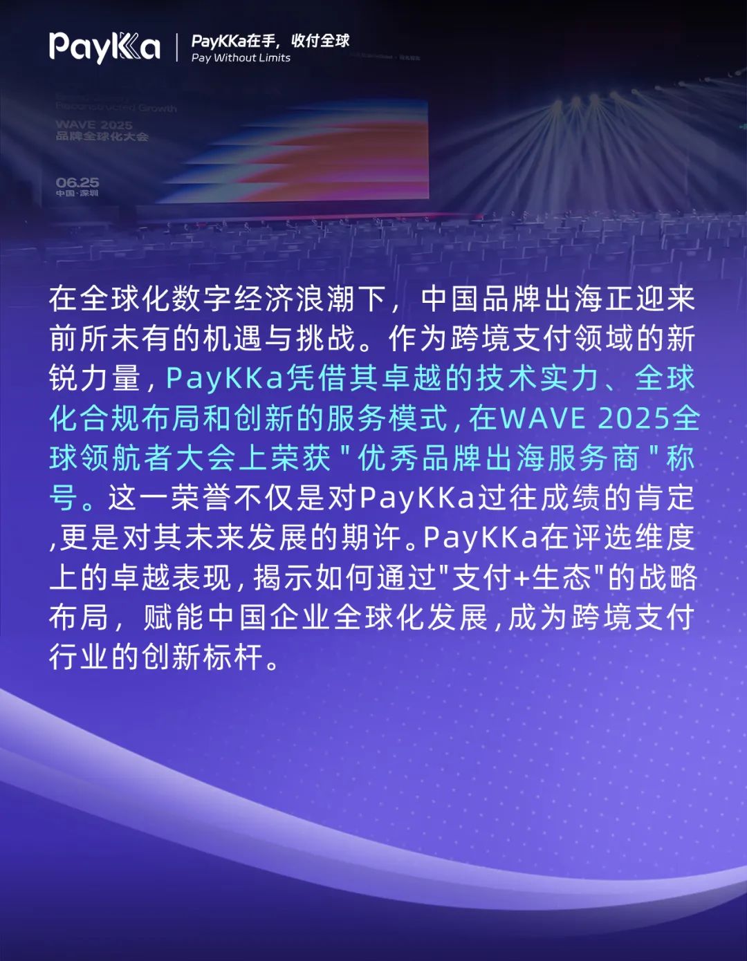 跨境支付新标杆丨PayKKa斩获WAVE 2025"优秀品牌出海服务商"大奖！