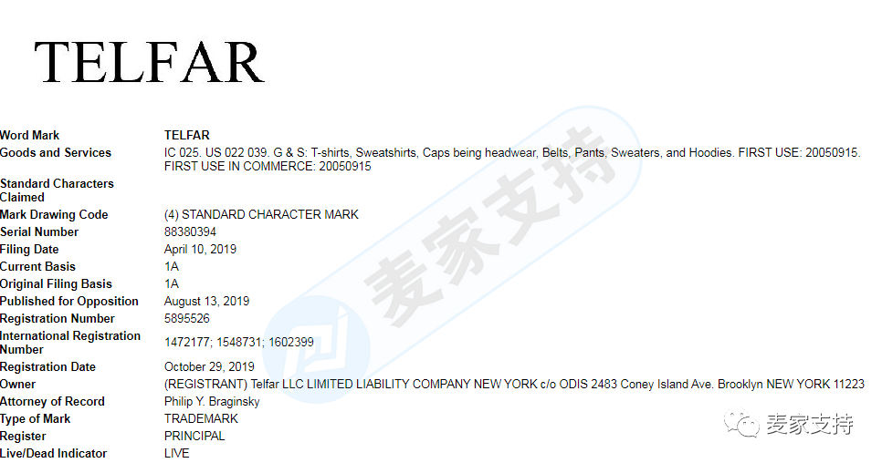 新品牌TELFAR由GBC律所代理连发两案，这些商标不要碰！赶紧自查