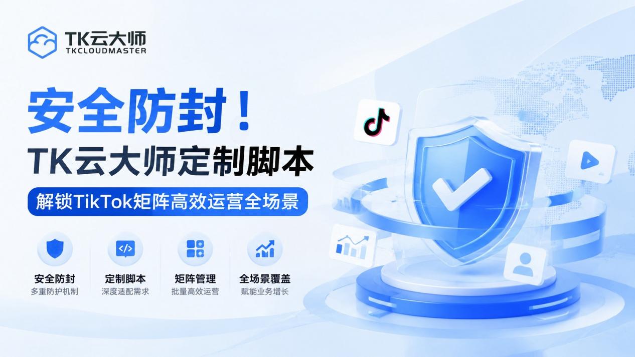 安全防封！TK云大师定制脚本解锁TikTok矩阵高效运营全场景