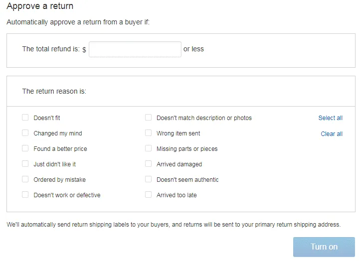 合理的设置退货，提高旺季售后处理效率