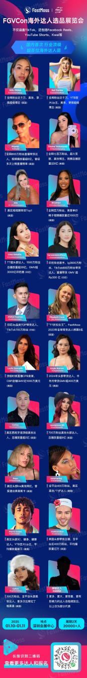 首次！100位美国达人来FastMoss达人选品展览会！还有100位东南亚达人！覆盖多个品类，总粉丝数超2亿！