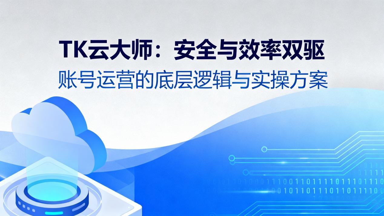 TK云大师：安全与效率双驱，账号运营的底层逻辑与实操方案