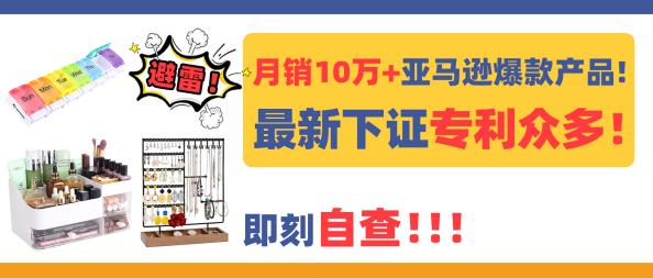 月销10万+亚马逊爆款收纳产品！最新下证专利众多，即刻自查！