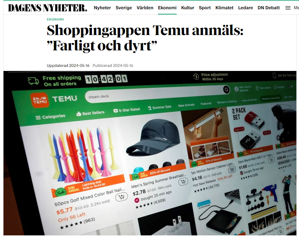 瑞典提议禁止Temu和SHEIN! 再陷争议,Temu在欧洲强势反击