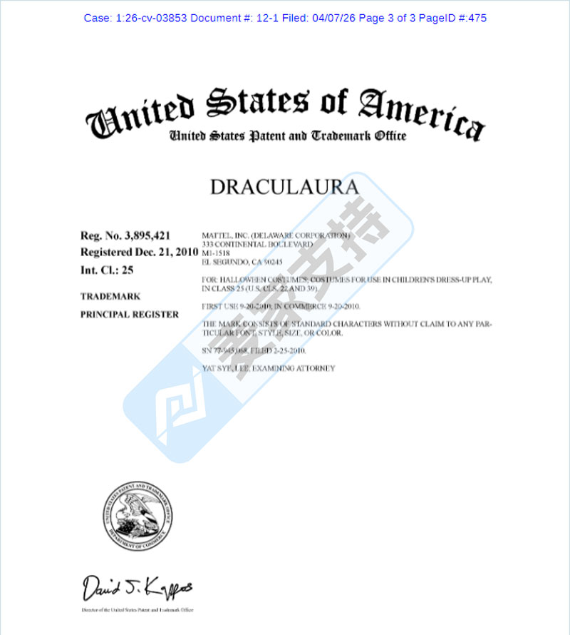 26-cv-03857，紧急！Mattel旗下Monster High维权TRO搞事，跨境卖家小心中招！