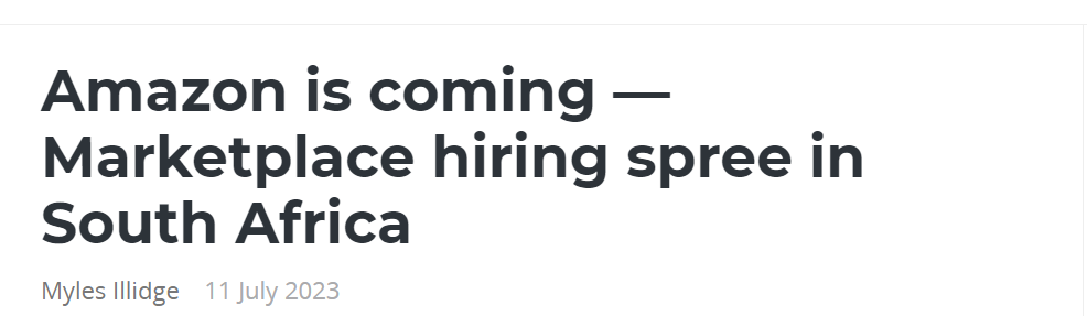 亚马逊南非站的野望