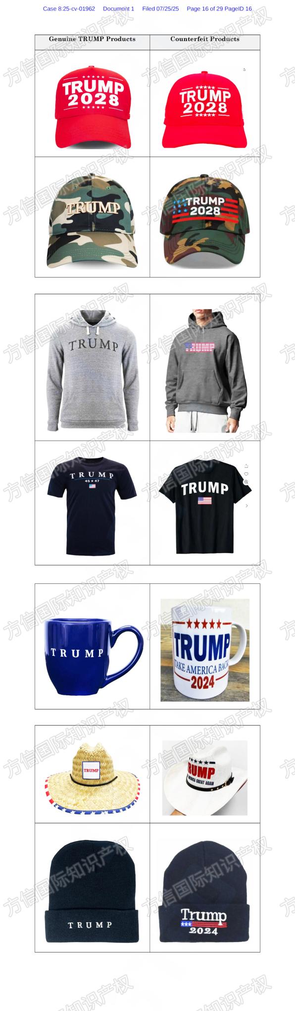 TRUMP特朗普商标维权！涉及多个类目！