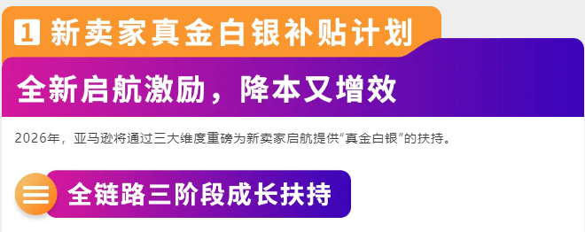 亚马逊四大扶持计划上线，2026新卖家入驻享多重官方补贴