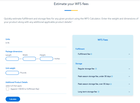 沃尔玛官方再出更新：WFS物流计价器新鲜出炉！