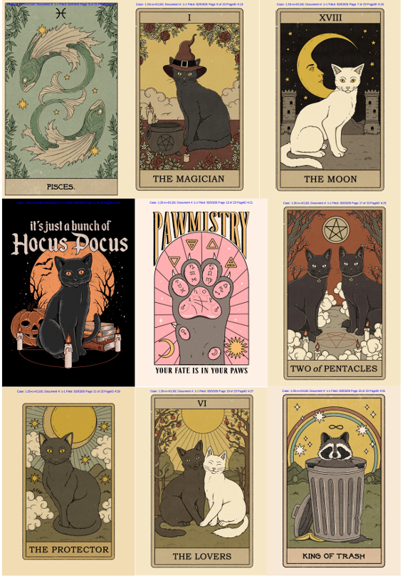 219家店被起诉，涉及11幅含哥特式元素的魔幻猫咪作品！