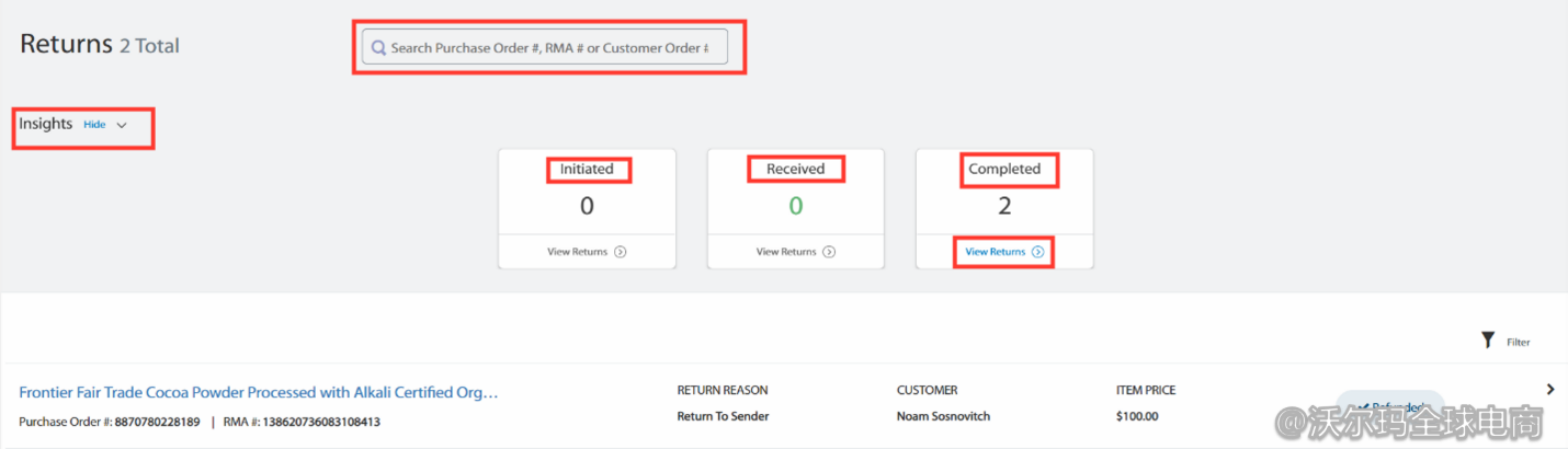Seller Center报告分析：Returns & Refunds