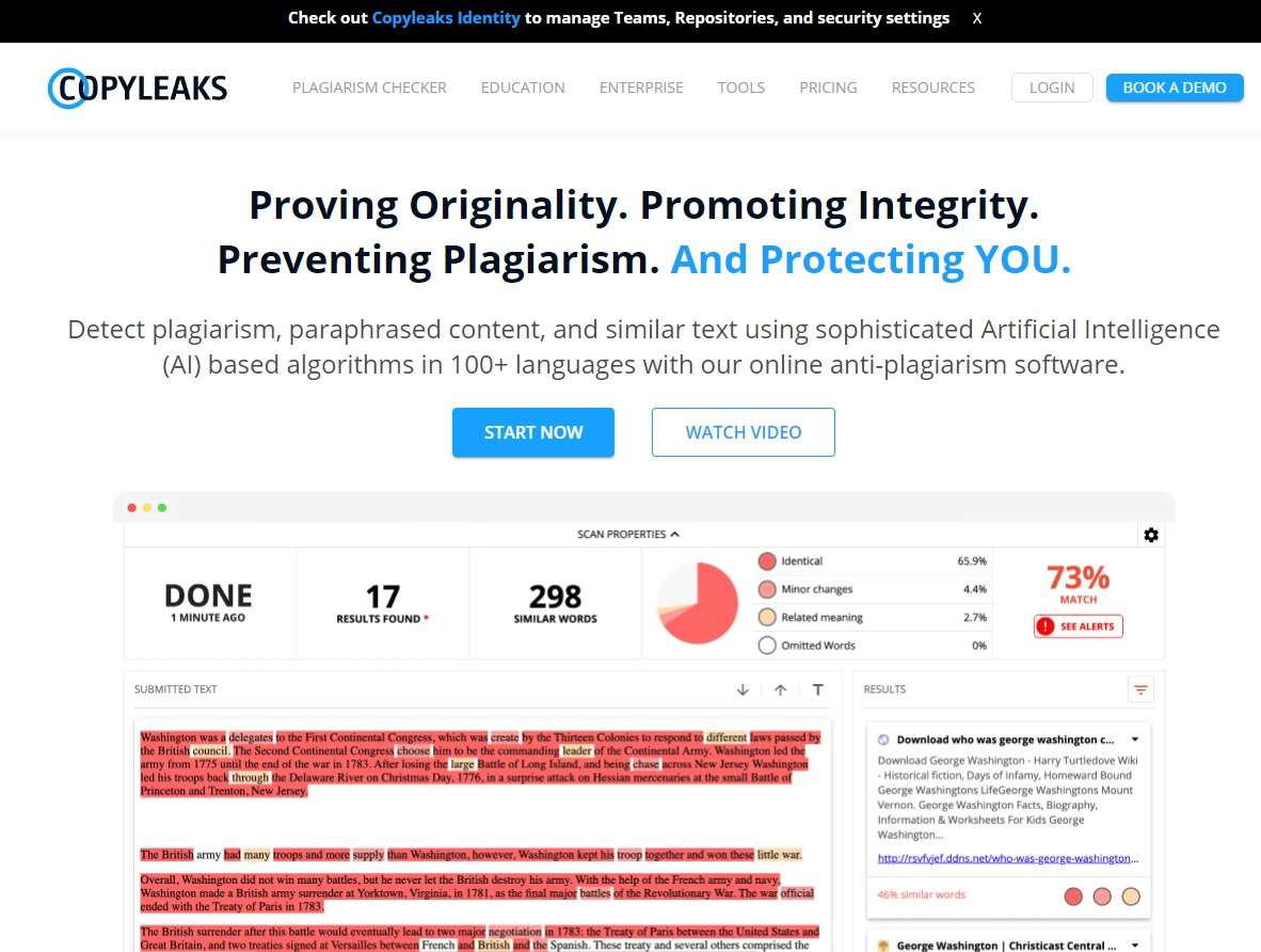 独立站内容创作查重工具Copyleaks！帮助你快速检测网站文章的原创度！